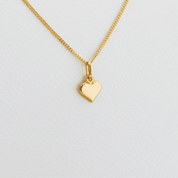 Collar Con Corazón De Oro 18k Collar Para Ellas Joyería Deyalí 9614