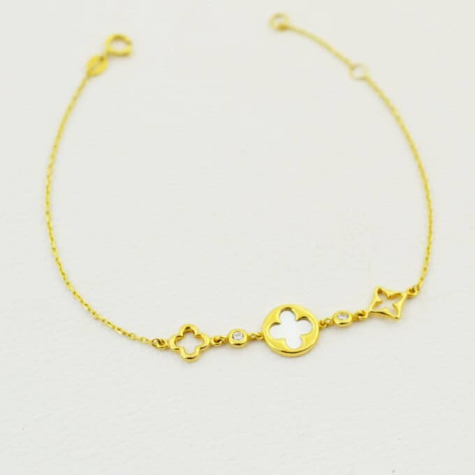 Pulsera Flor de Nacar de Oro - Imagen 4